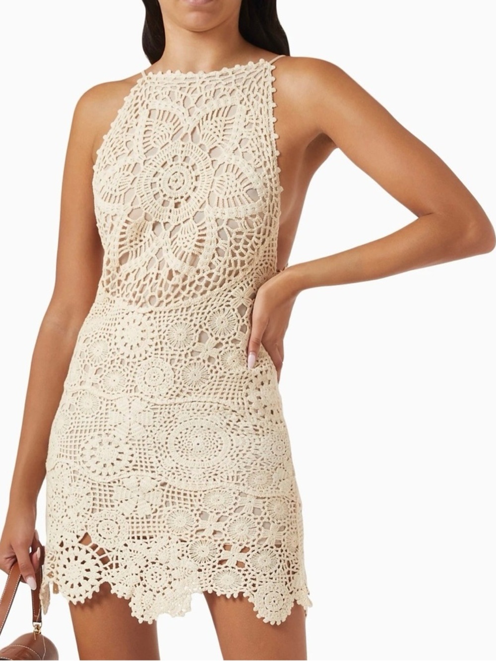 🍦 STAUD Whimsy crochet mini dress size M NWT
